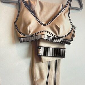 ALO Yoga Beige and Black Activewear Set